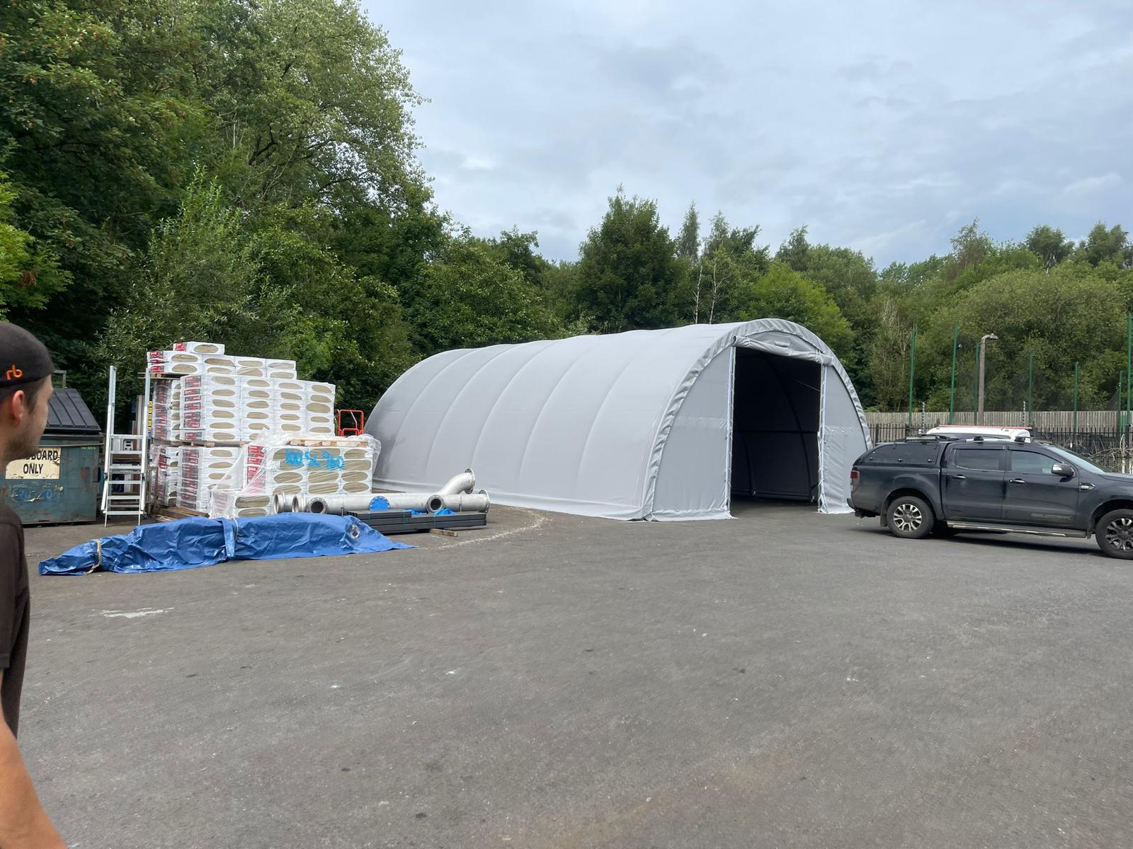 A Successful Installation of a 30x40x15 Storage Tent in Manchester, UK for Harry