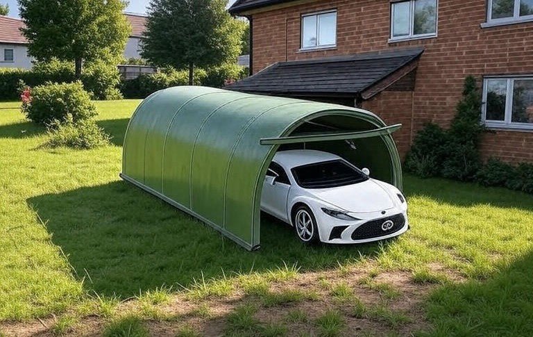 Carport beside a house