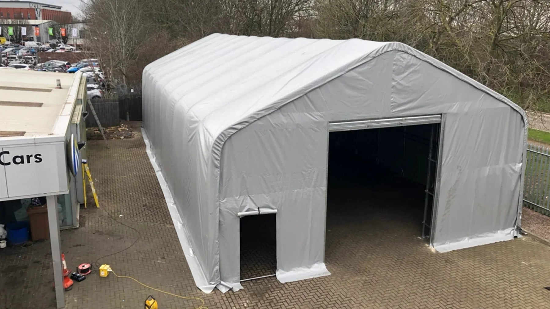 Volkswagen's Winter Double Truss Storage Tent Project by Varna Buildings