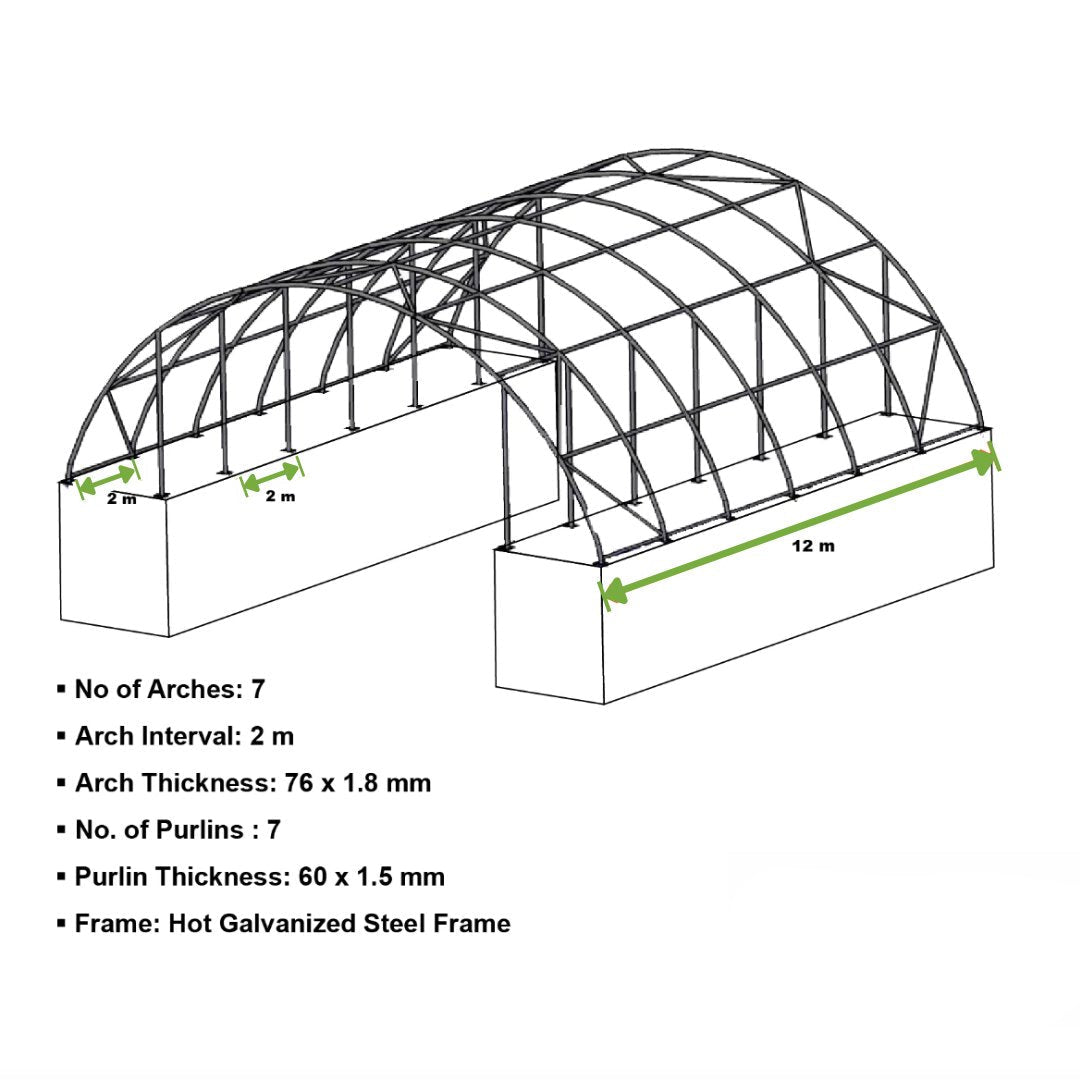 Double Truss 40ft Series Container Canopy