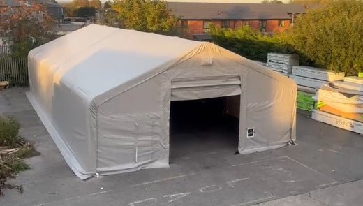 33x60x17 Steel Storage Tent Installation for Jordan Timber Ltd