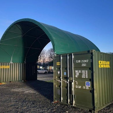 Discover Our Stunning 33x20 Container Canopy for Camper Van Rentals