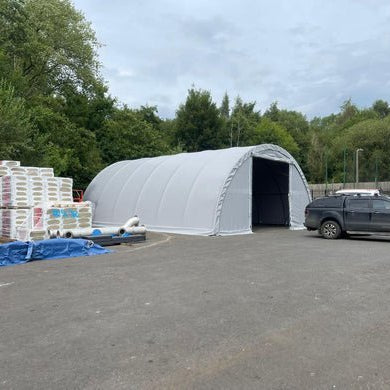 Transforming Storage: Our 30x40x15 Tent Installation for a Sheet Metal Contractor!