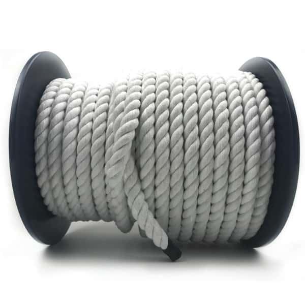 10mm Optic White Natural Cotton Rope