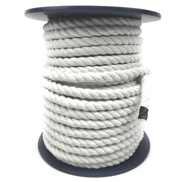 10mm Optic White Natural Cotton Rope