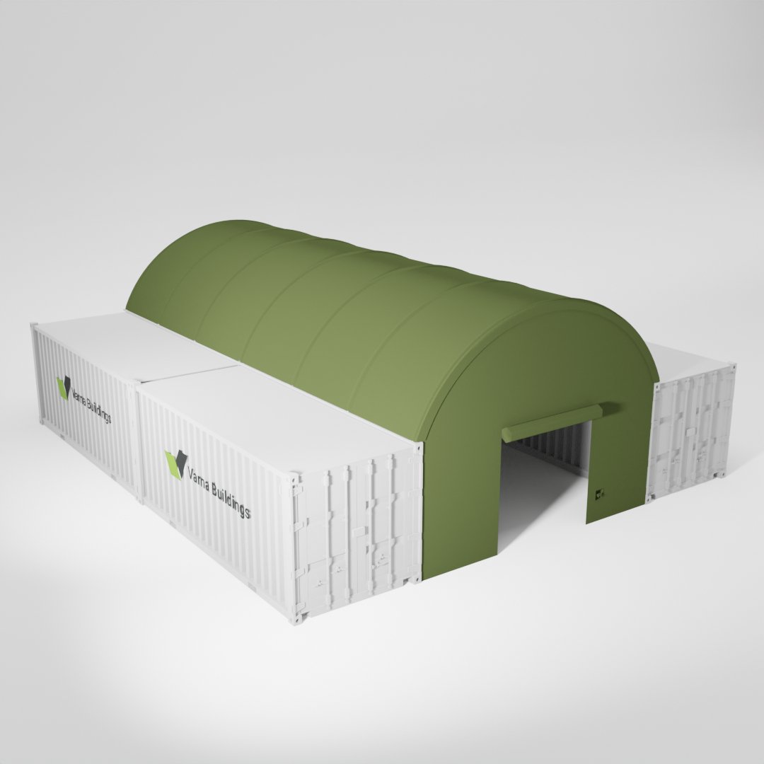 Functional 26x40 Container Shelter: Offering extensive outdoor coverage and versatility, from storage to work areas and more.