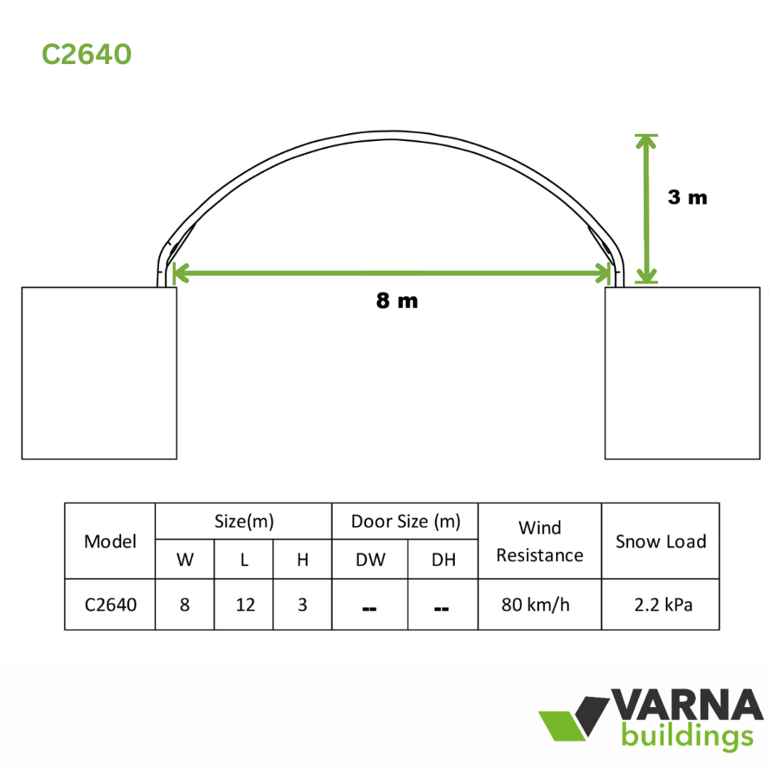 Durable Container Shelter: 26x40 Dimensions for Sturdy Coverage