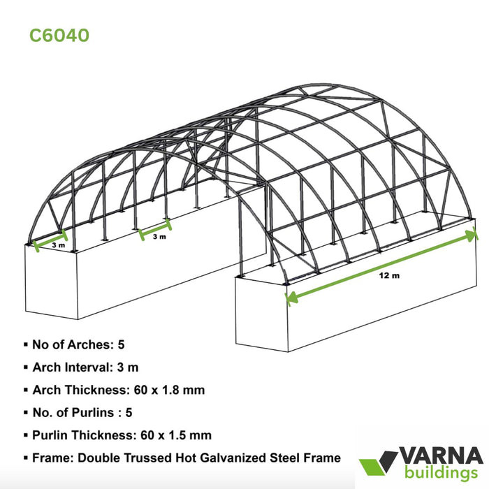 Double Truss 60x40ft Container Canopy