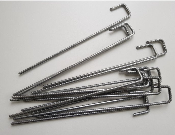 Galvanised Steel J-Pins 400x40x40mm (6mm dia) - 20 pack