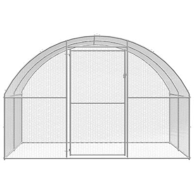 vidaXL Outdoor Chicken Coop 3x2x2 m Galvanised Steel