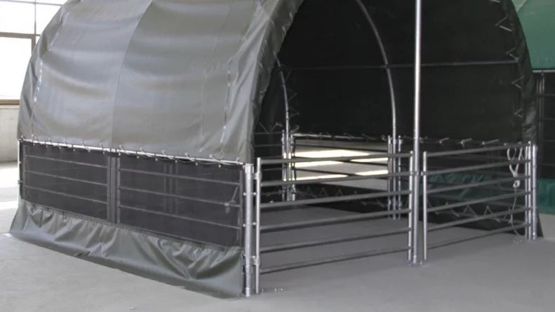 Compact 4x4 Metre Livestock Shelter Tent: A cozy and reliable outdoor space for your animals, providing shelter and security.
